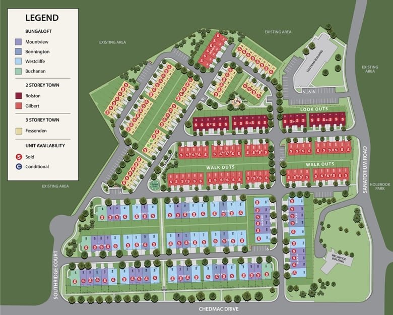 A map shows the locations of homes in a small subdivision.