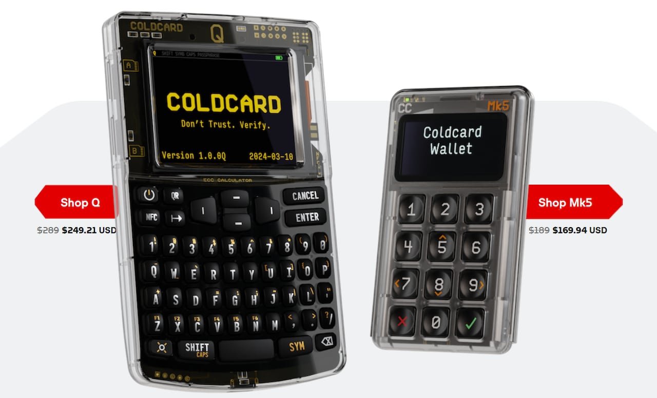 Two types of Bitcoin wallets are displayed on a website.